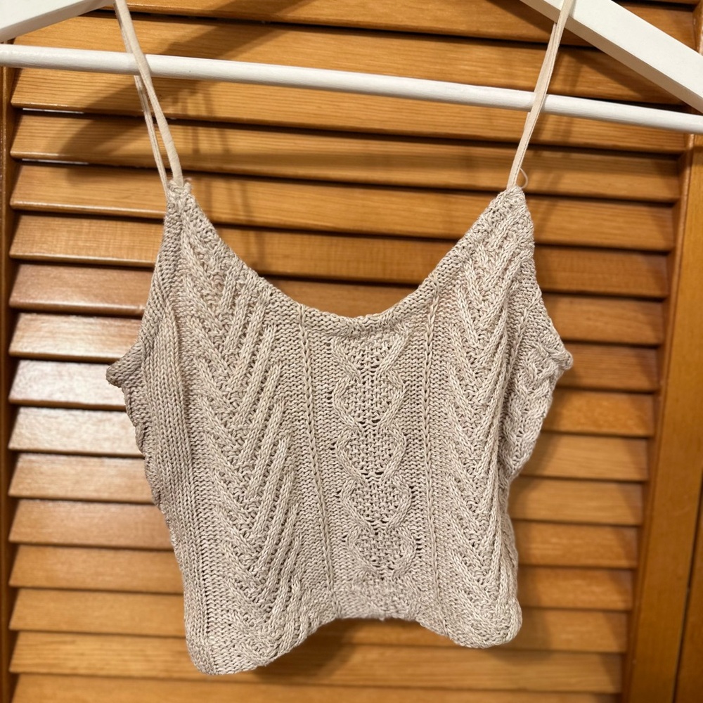 Beige Knit Women's Top